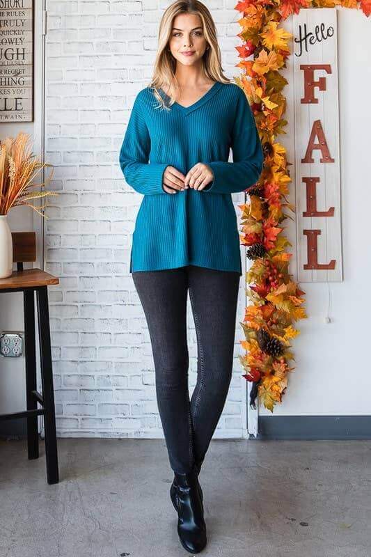 December Solid Waffle Top with Stitch
