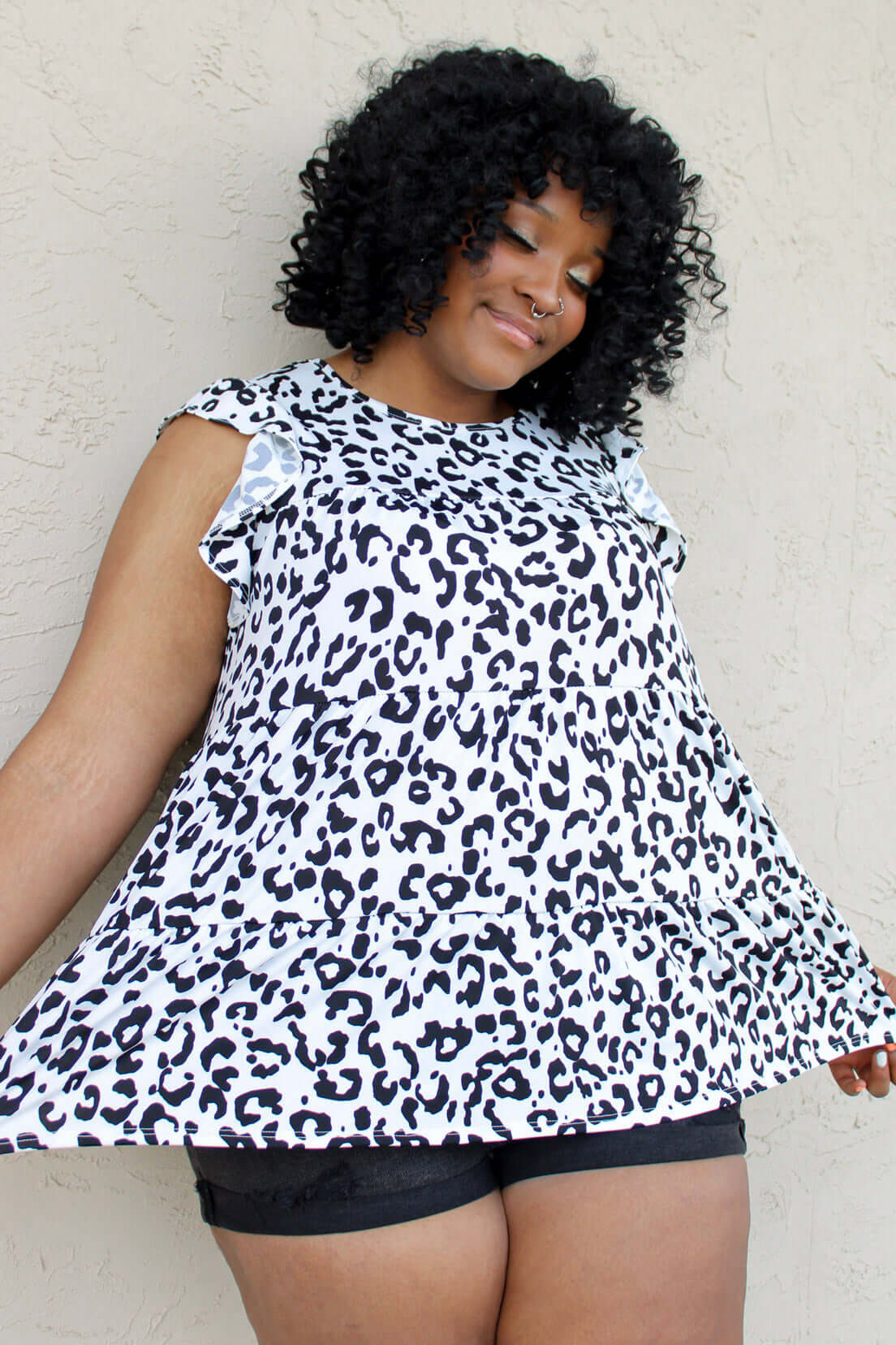 Nicole Animal Tiered Top