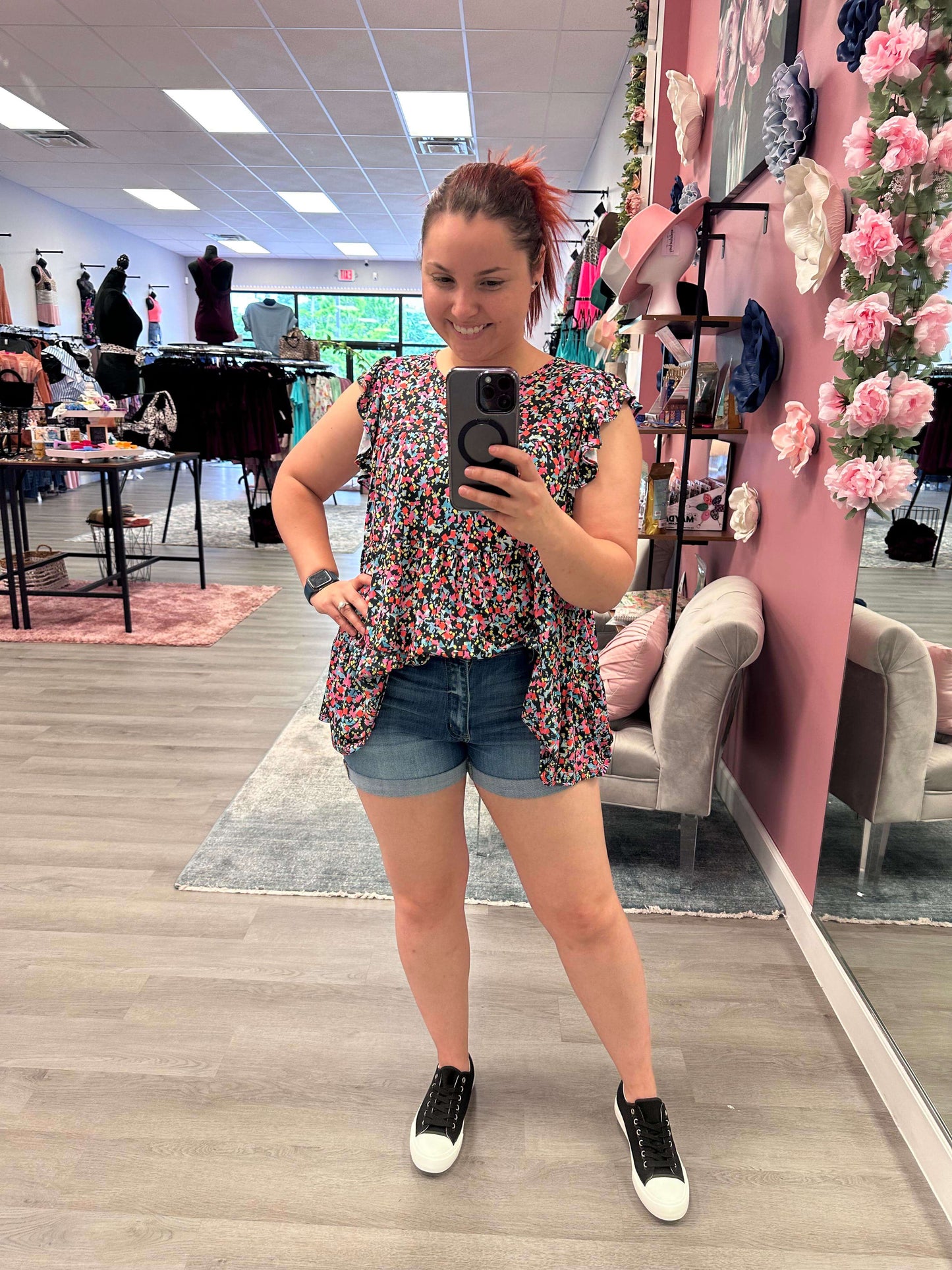 Valerie Multi Color Geometric Top