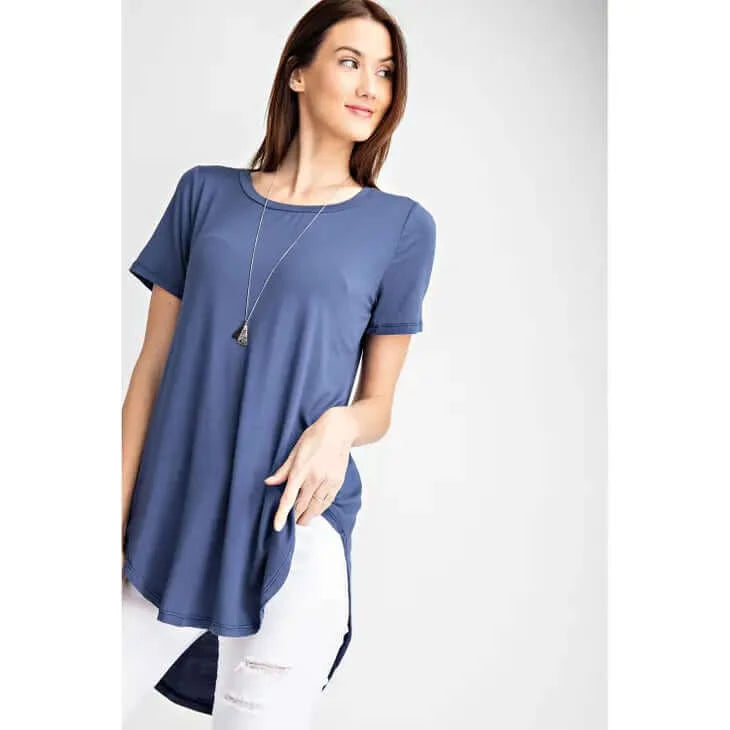Jackie Basic High Low Knit Top