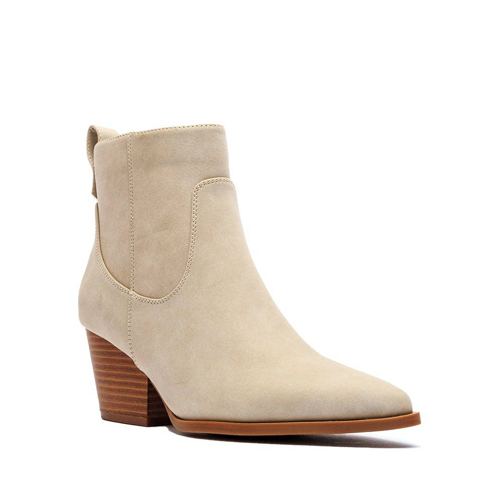 Jolene Qupid VACA-14X Stacked Heel Pointed Toe Ankle Booties