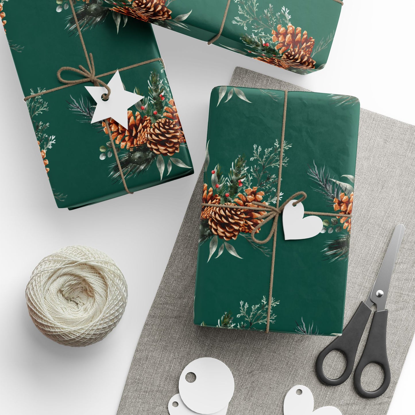 Christmas Pinecone Wrapping Paper