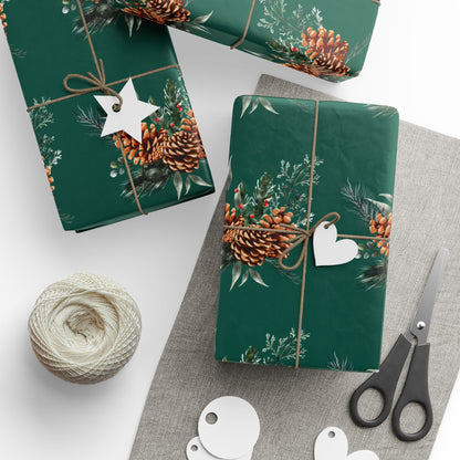 Christmas Pinecone Wrapping Paper