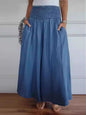 Smocked Wide Leg Pants with Pockets