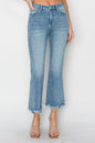 RISEN High Rise Frayed Hem Flare Jeans