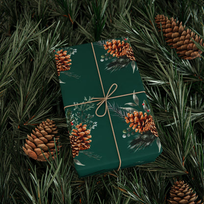 Christmas Pinecone Wrapping Paper