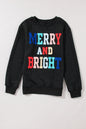 MERRY AND BRIGHT Cable Knit Pullover Sweatshirt