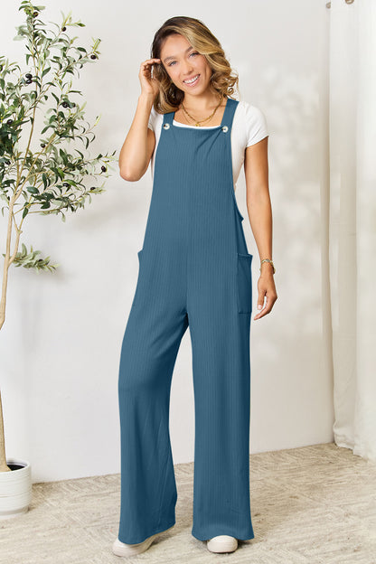 Double Take  Wide Strap Overall with Pockets