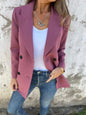 Collared Neck Long Sleeve Blazer