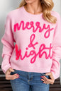 MERRY & BRIGHT Christmas Dropped Shoulder Cropped Sweater