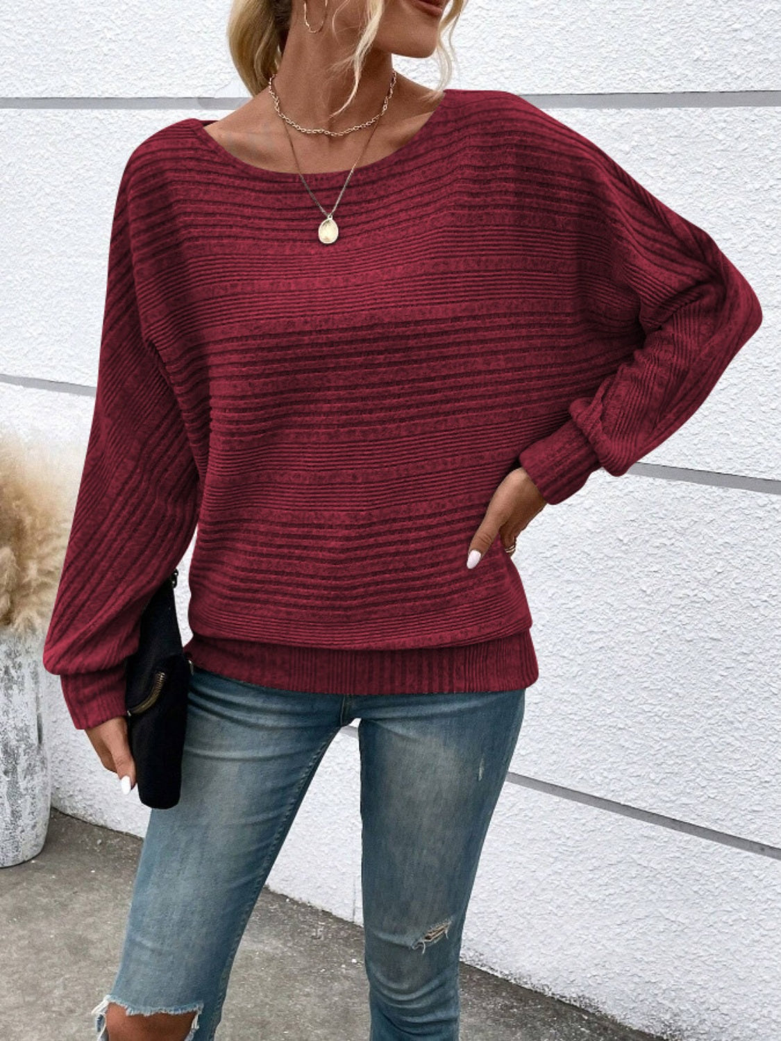 Round Neck Long Sleeve Top