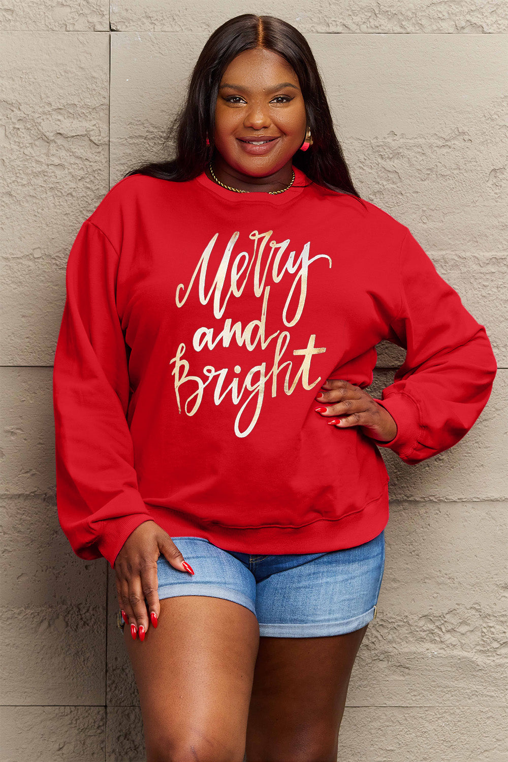 MERRY AND BRIGHT Graphic Sweatshirt