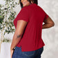 Deep Red Round Neck Short Sleeve T-Shirt