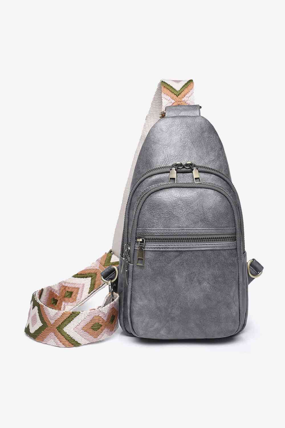 Mid-Grey Leather Sling Bag