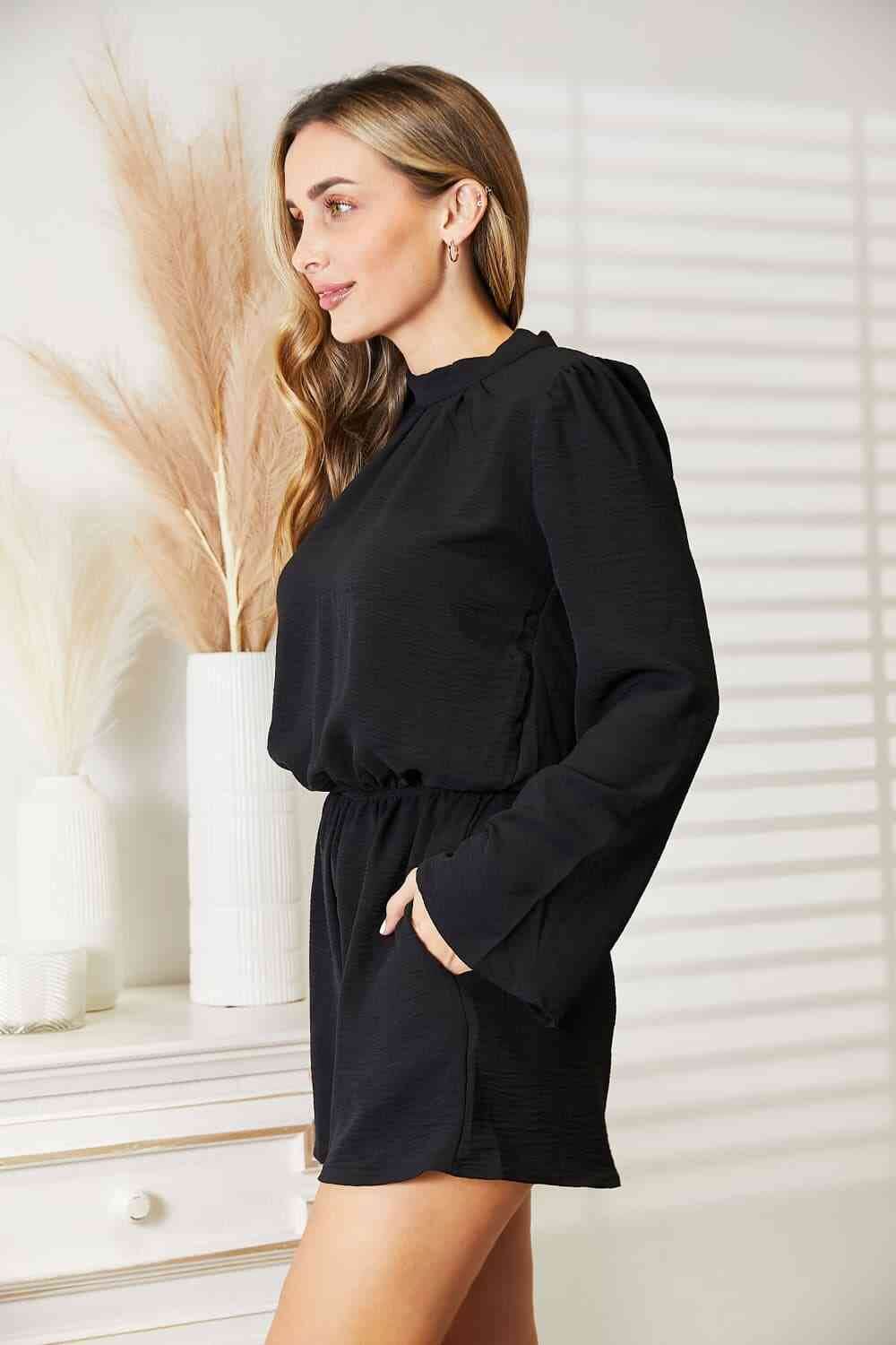 Black Romper With Pockets