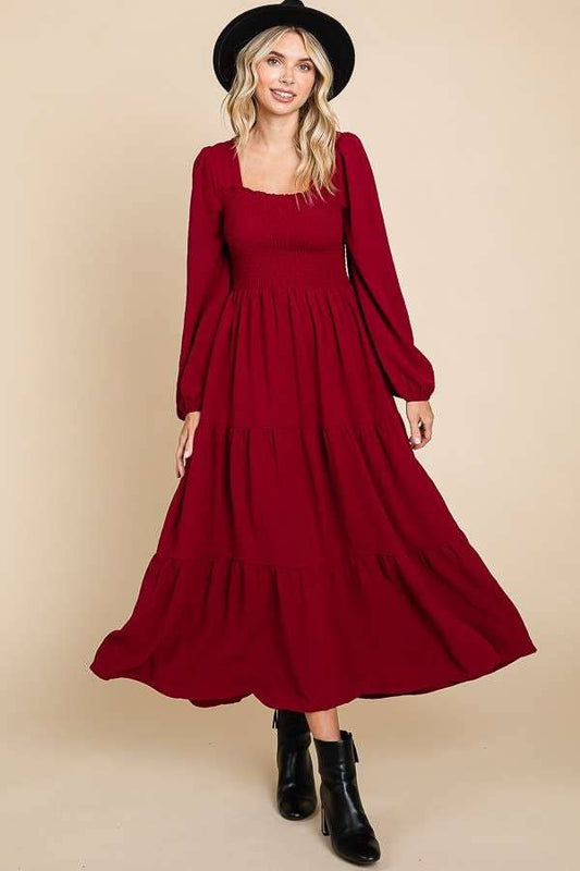 Red Burgundy Long Dress