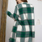  Green Plaid Button Up Coat