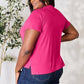 Deep Pink Round Neck Short Sleeve T-Shirt