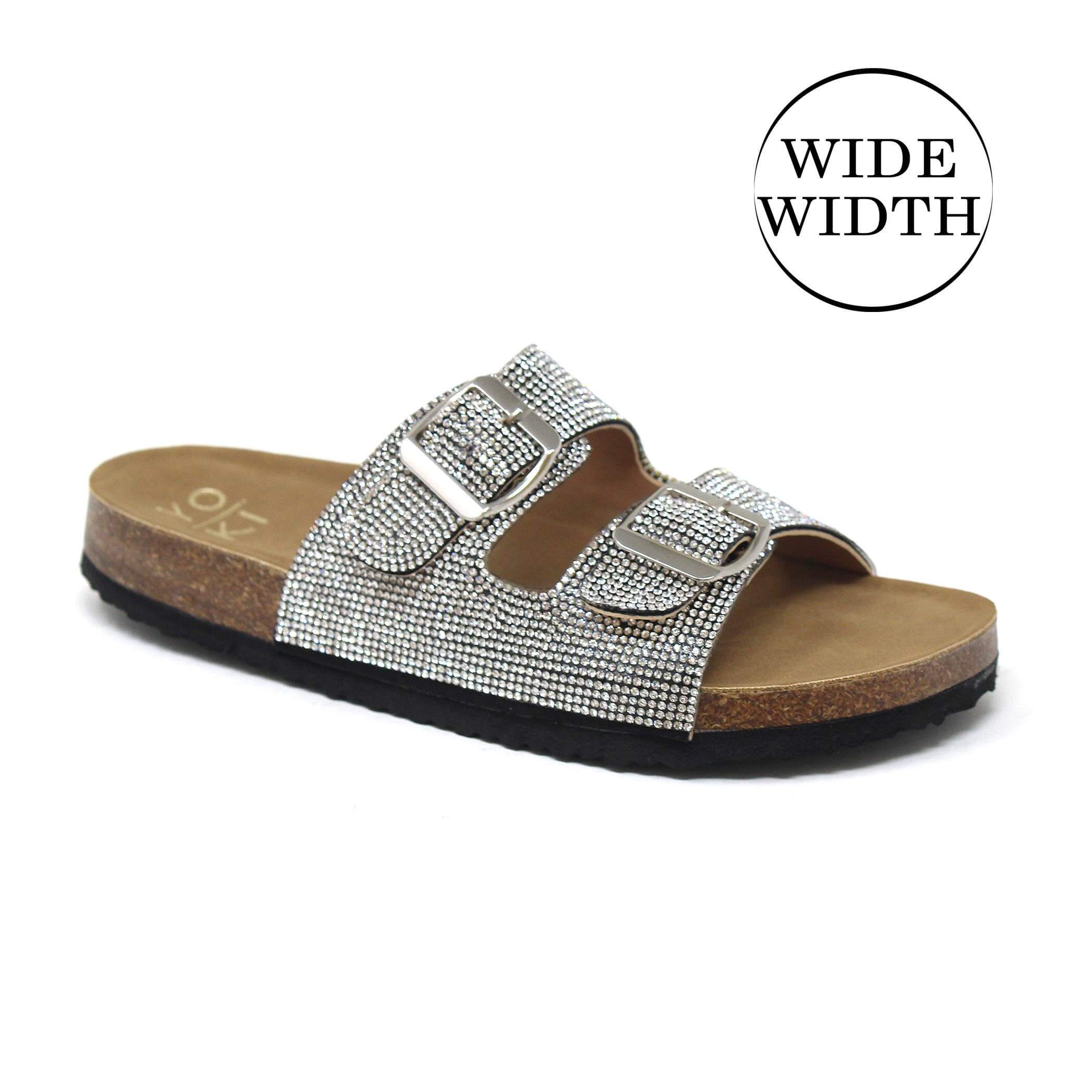 Wide width sparkly online sandals