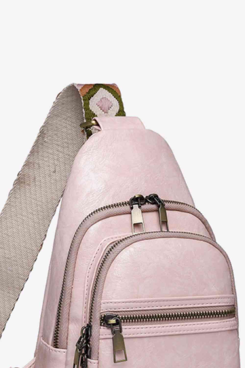 Blush Pink Leather Sling Bag