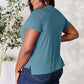 Dusty Blue Round Neck Short Sleeve T-Shirt