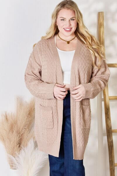 Cable Knit Cardigan With Pockets
