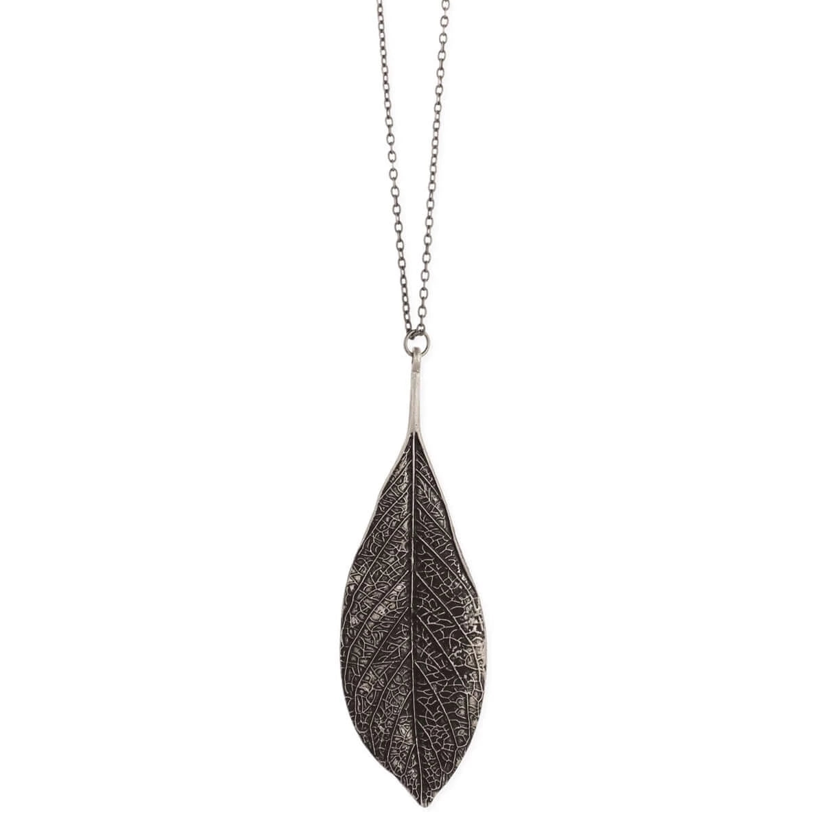 Stunning Antiqued Silver Leaf Necklace