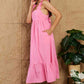 Pink Ruffle Midi Dress