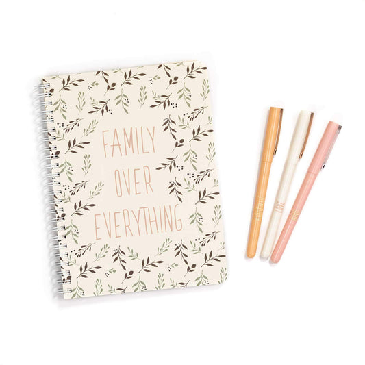 Mini Notebook-Pen Set, Family Over Everything
