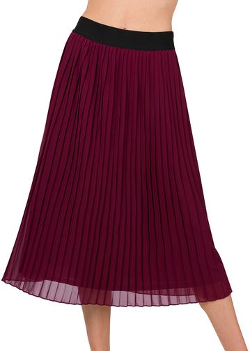 Burgundy Chiffon Skirt
