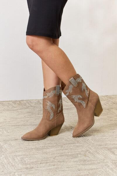 Brown Rhinestone Cowboy Boots