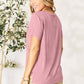 Dusty Pink Round Neck Short Sleeve T-Shirt