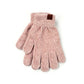 Pink Knit Chenille Gloves